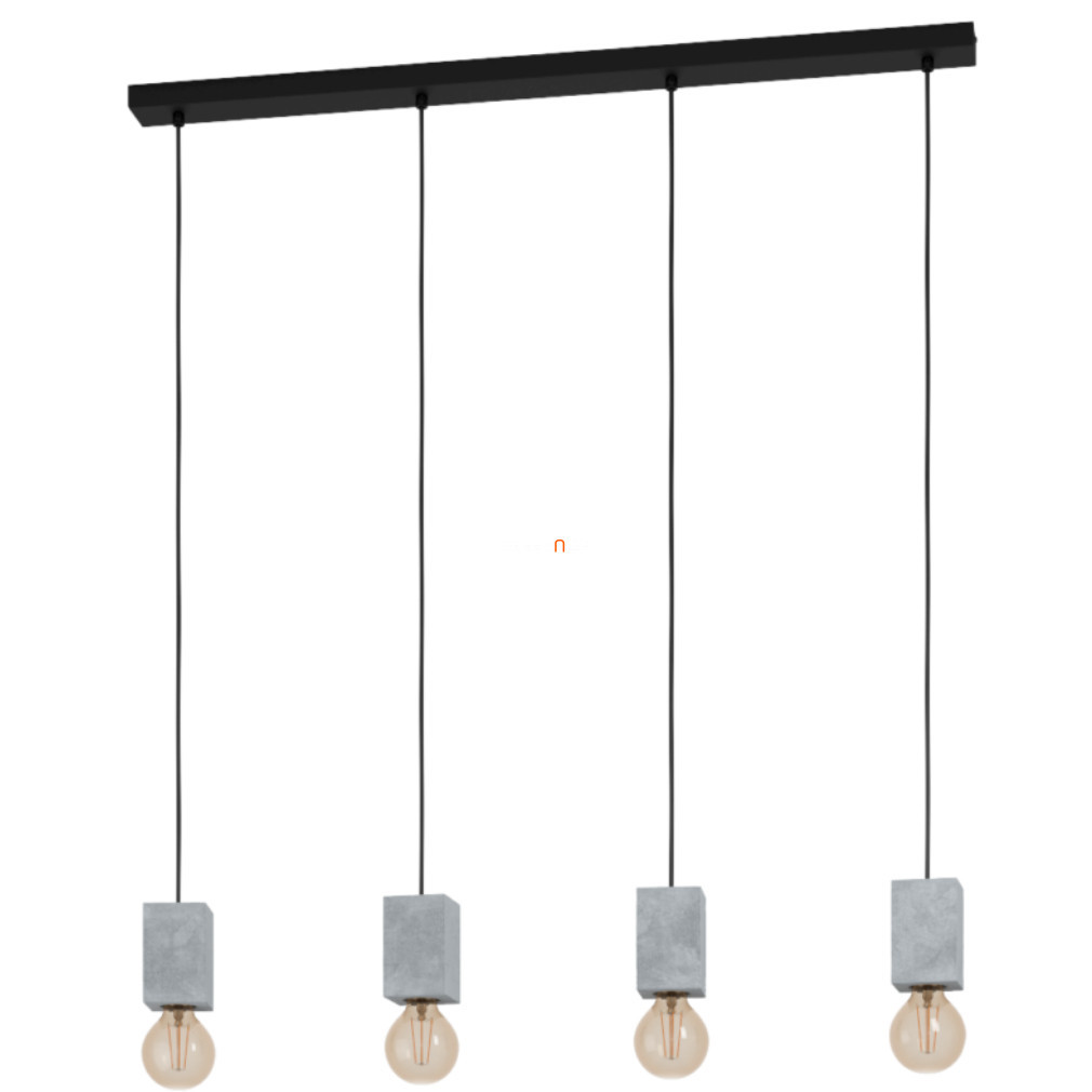 Lampa suspendată cu patru becuri, culoare negru-beton - Prestwick Eglo 43598