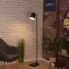 Lampă de podea cu întrerupător la bază, 160 cm, în culorile negru-maro-bej – Lacey Eglo 43614, din lemn, cu 1 soclu E27