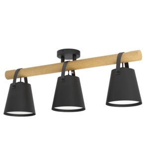   Lampă de tavan cu trei socluri, culoare negru-maro-alb - Boyle Eglo 43635