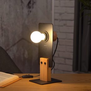   Lampă de masă din lemn, 31 cm - Bramerton Eglo 43754, cu soclu 1xE27