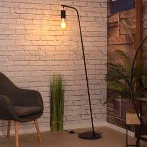   Lampă de podea cu comutator la picior, 170 cm, negru - Cranley Eglo 43758, minimalistă, cu soclu 1xE27