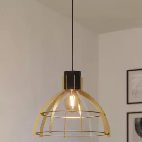   Lampă suspendată cu cadru din lemn, 41,5 cm - Stillington Eglo 43767, cu soclu 1xE27, 220-240 V