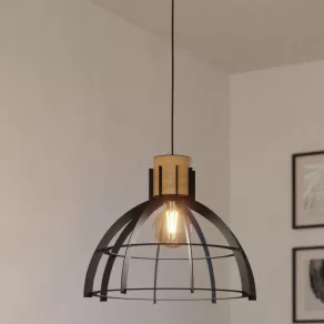   Lampă suspendată cu cadru din lemn, 41,5 cm - Stillington Eglo 43769, cu soclu 1xE27, 220-240 V