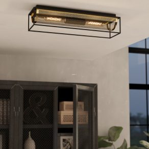   Lampă de tavan cu grilaj metalic în culoarea alamă - Nohales Eglo 43787