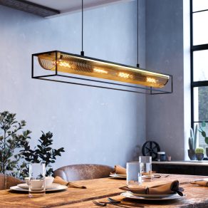   Lampă suspendată din plasă metalică, culoare auriu - Nohales Eglo 43788