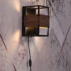 Aplică de perete, negru și maro - Evesham Eglo 43806