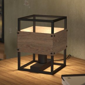   Lampă de masă naturală, abajur în formă de vază, 25 cm - Evesham Eglo 43807, cu soclu 1xE27, 220-240 V