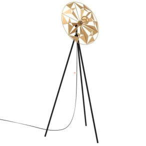   Lampă de podea cu comutator la picior, 152 cm, auriu și negru - Castanuelo Eglo 43809, cu soclu 1xE27