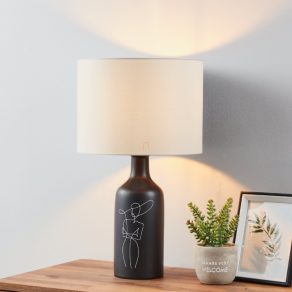   Lampă de masă cu grafică stilizată reprezentând o siluetă feminină, negru, 53,5 cm - Vinoza Eglo 43823, cu soclu 1xE27, 220-240 V