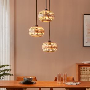   Lampă suspendată naturală cu 3 socluri - Amsfield 1 Eglo 43864