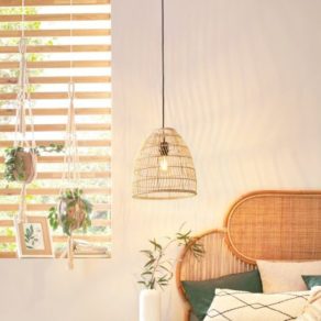   Lampă suspendată naturală în stil boho, 33 cm - Ayesgarth Eglo 43866, cu soclu 1xE27, 220-240 V