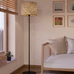   Lampă de podea din material textil, bej și verde, 162 cm - Butterburn Eglo 43939, cu soclu 1xE27