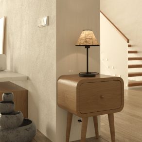   Lampă de masă din material textil, model frunze, 41 cm - Oxpark Eglo 43944, cu soclu 1xE27