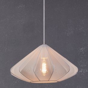   Lampă suspendată din material textil, abajur picat, efect aerisit, 42,5 cm - Dolwen Eglo 43997, cu soclu 1xE27, 220-240 V