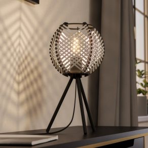   Lampă cu trepied și abajur diagonal cu lamele, 40 cm - Waverton Eglo 44008, cu soclu 1xE27, 220-240 V