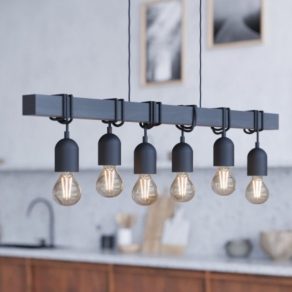   Lampă suspendată cu șase socluri, negru - Townshend Eglo 44062