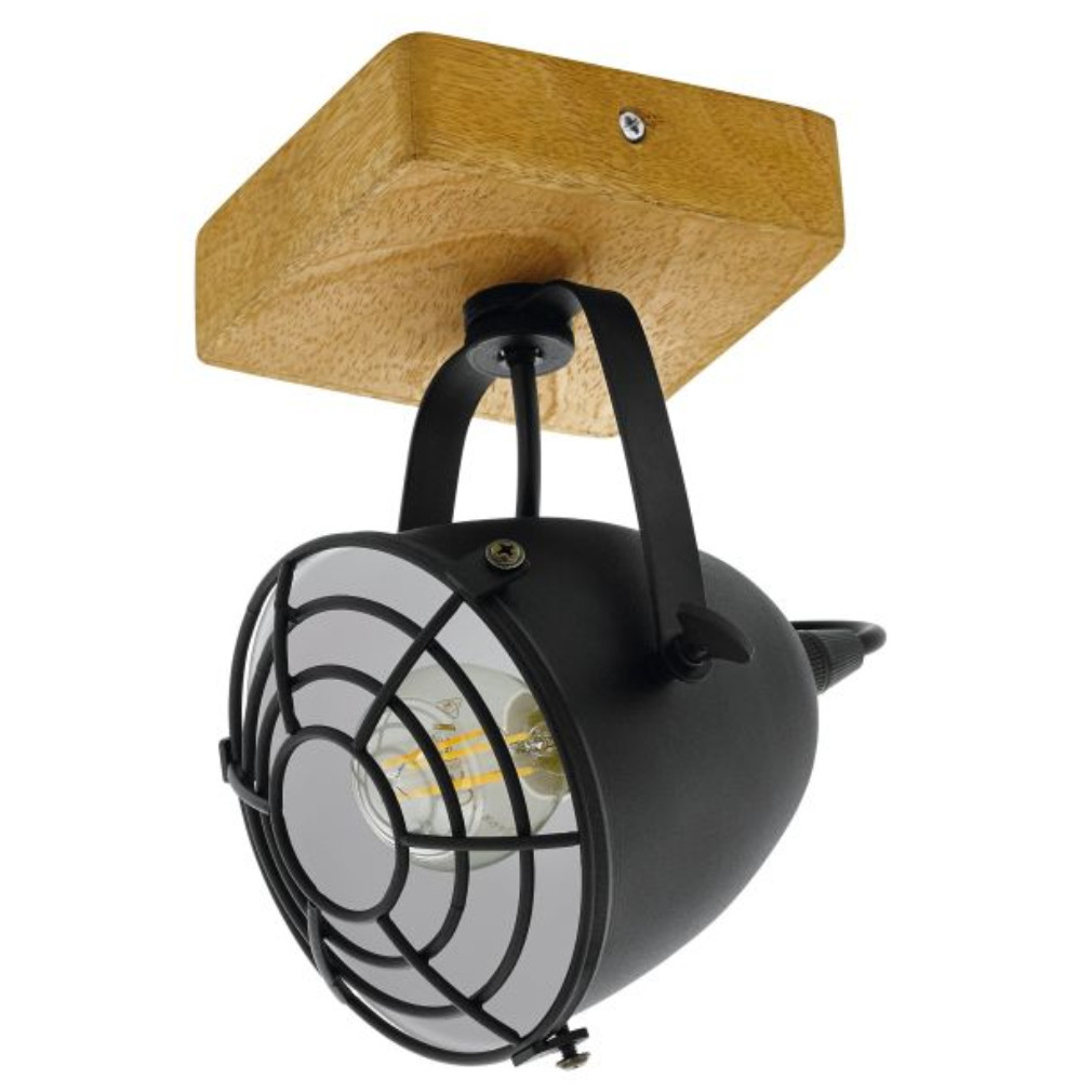 Spot lumini, culoare negru-lemn - Gatebeck Eglo 44091