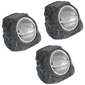   Lampă solară LED pentru exterior, în formă de piatră, 3 bucăți - Stazzone Eglo 48505, 3x4x0,06 W, 1,2 V, IP44