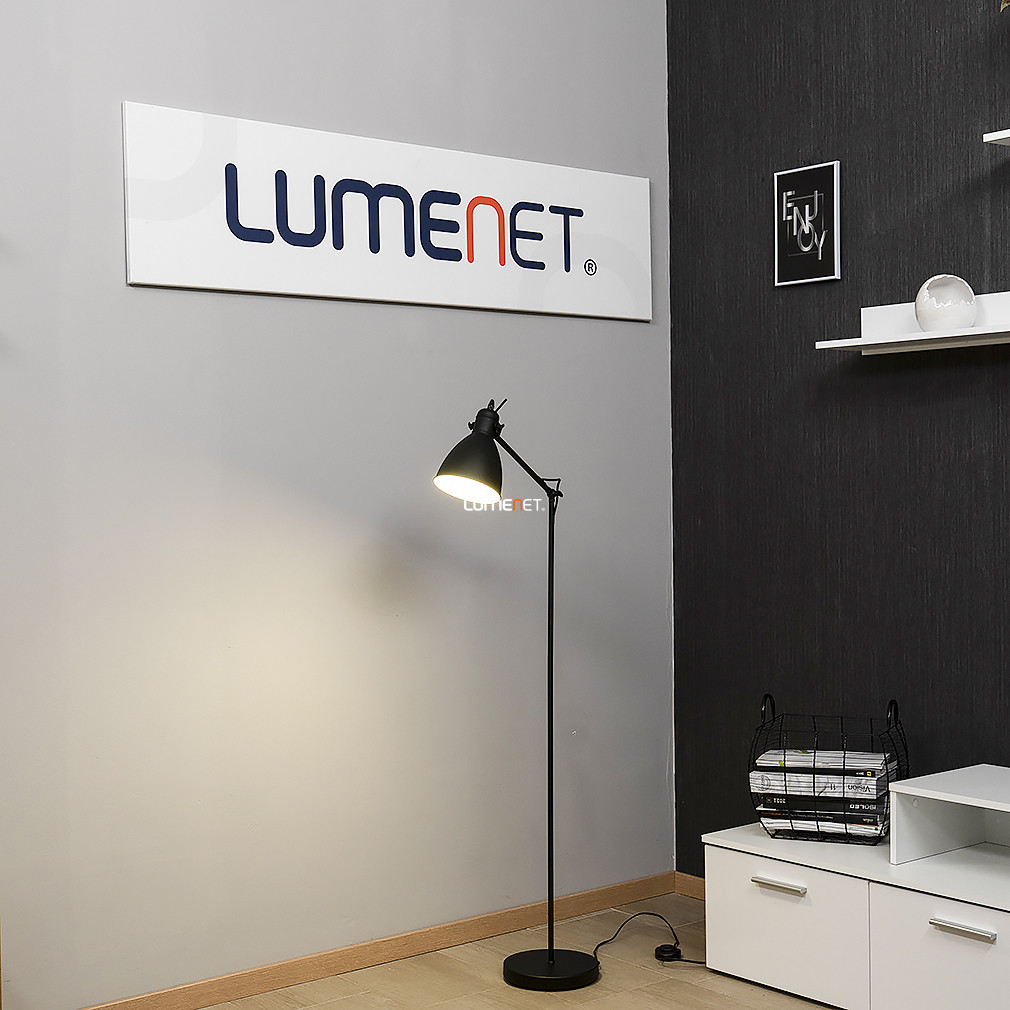 Lampa de podea reglabilă, neagră, 137 cm - Priddy Eglo 49471, comutator cu picior, 1xE27 soclu