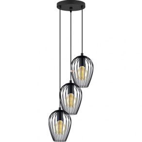   Lampă suspendată cu trei socluri, 38 cm, negru - Newtown Eglo 49479