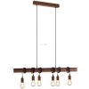 Lampă suspendată cu șase socluri, culoare maro lemn - Townshend Eglo 49859