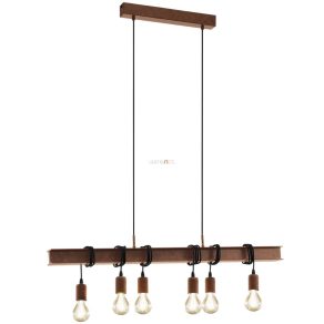   Lampă suspendată cu șase socluri, culoare maro lemn - Townshend Eglo 49859