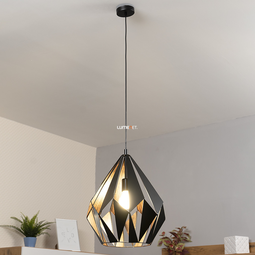 Lampă suspendată cu abajur semi-deschis, geometrică - Carlton 1 Eglo 49878