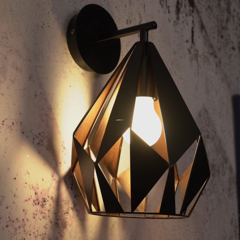 Lampa de perete, negru-roșu-cupru - Carlton Eglo 49992