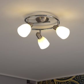   Lampă spot cu trei socluri, 29,5 cm, culoare alb-nichel - Dakar Eglo 75299