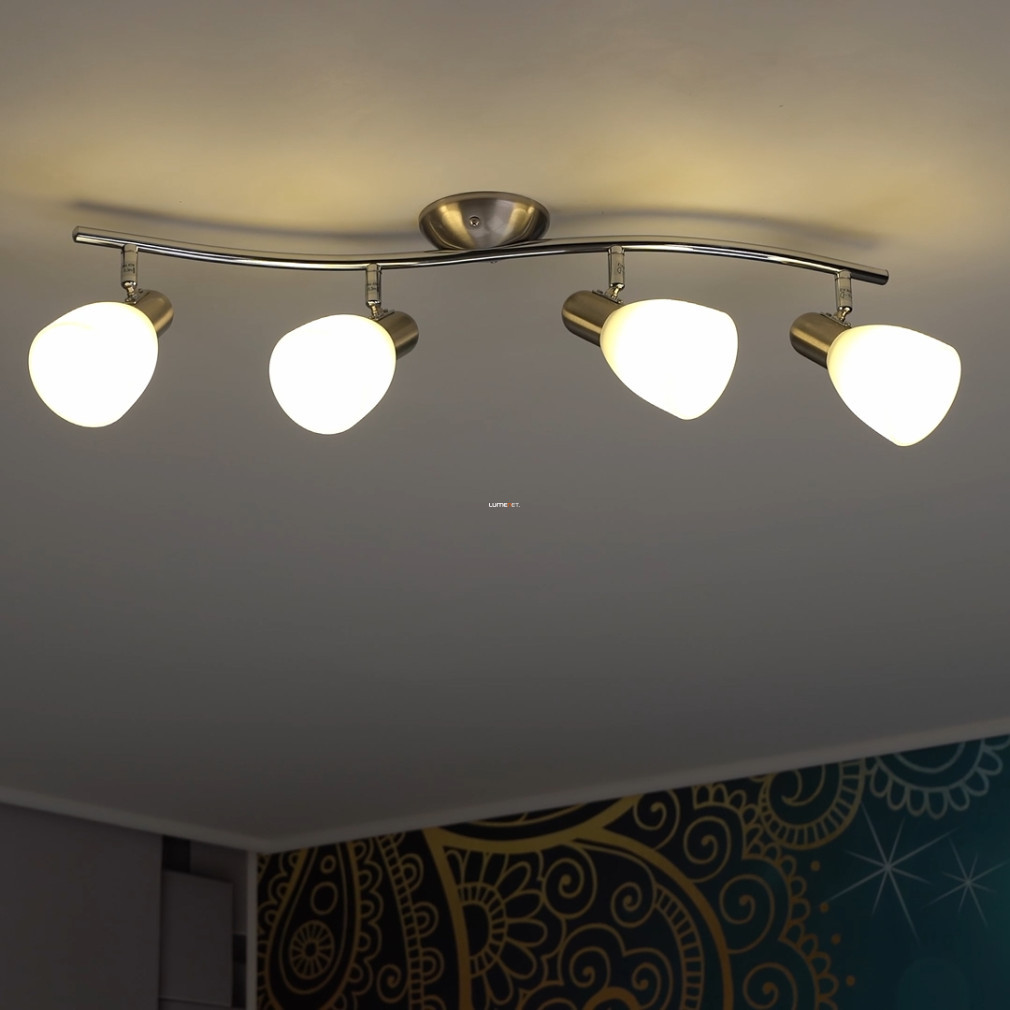 Spot cu patru socluri, 10x65 cm, culoare alb-nichel - Dakar Eglo 75301