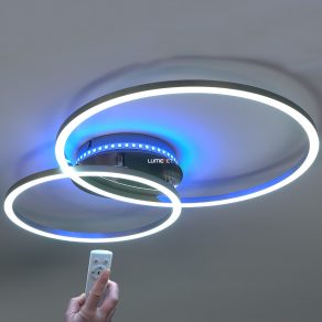   Lampă LED de tavan cu telecomandă și iluminare de fundal reglabilă - Palmaves 3-RGBW Eglo 75607