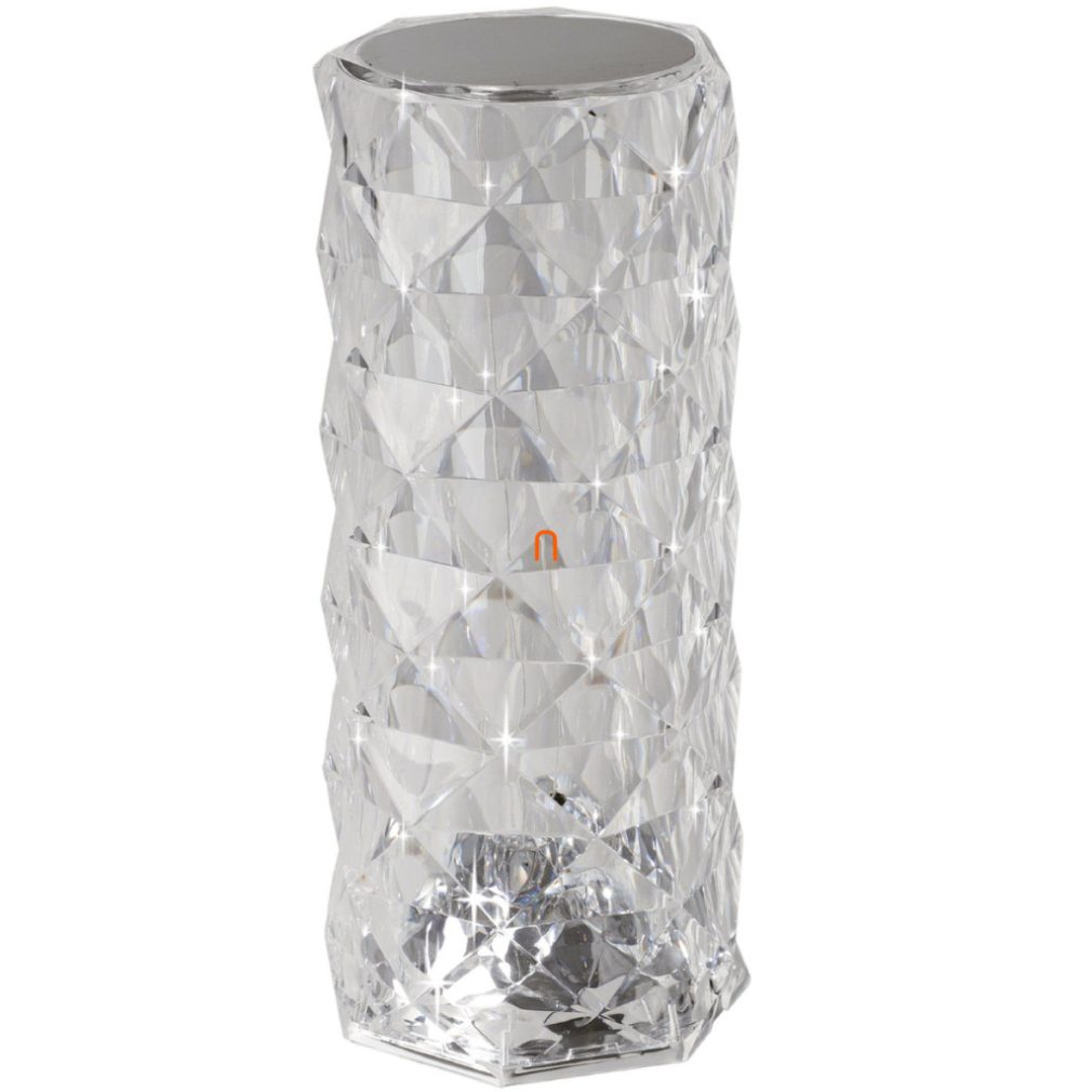 Lampa LED RGB reglabilă cu cristal, 21 cm, plastic - Lucignano Eglo 75816, plastic cu efect de cristal, reîncărcabilă, cu comutator tactil, 0,6 W
