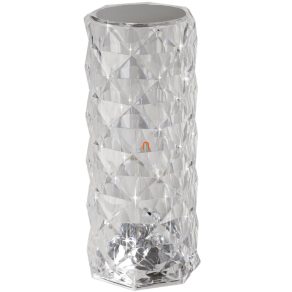   Lampă LED RGB reglabilă cu cristal, 21 cm, plastic - Lucignano Eglo 75816, plastic cu efect de cristal, reîncărcabilă, comutator tactil, 0,6 W