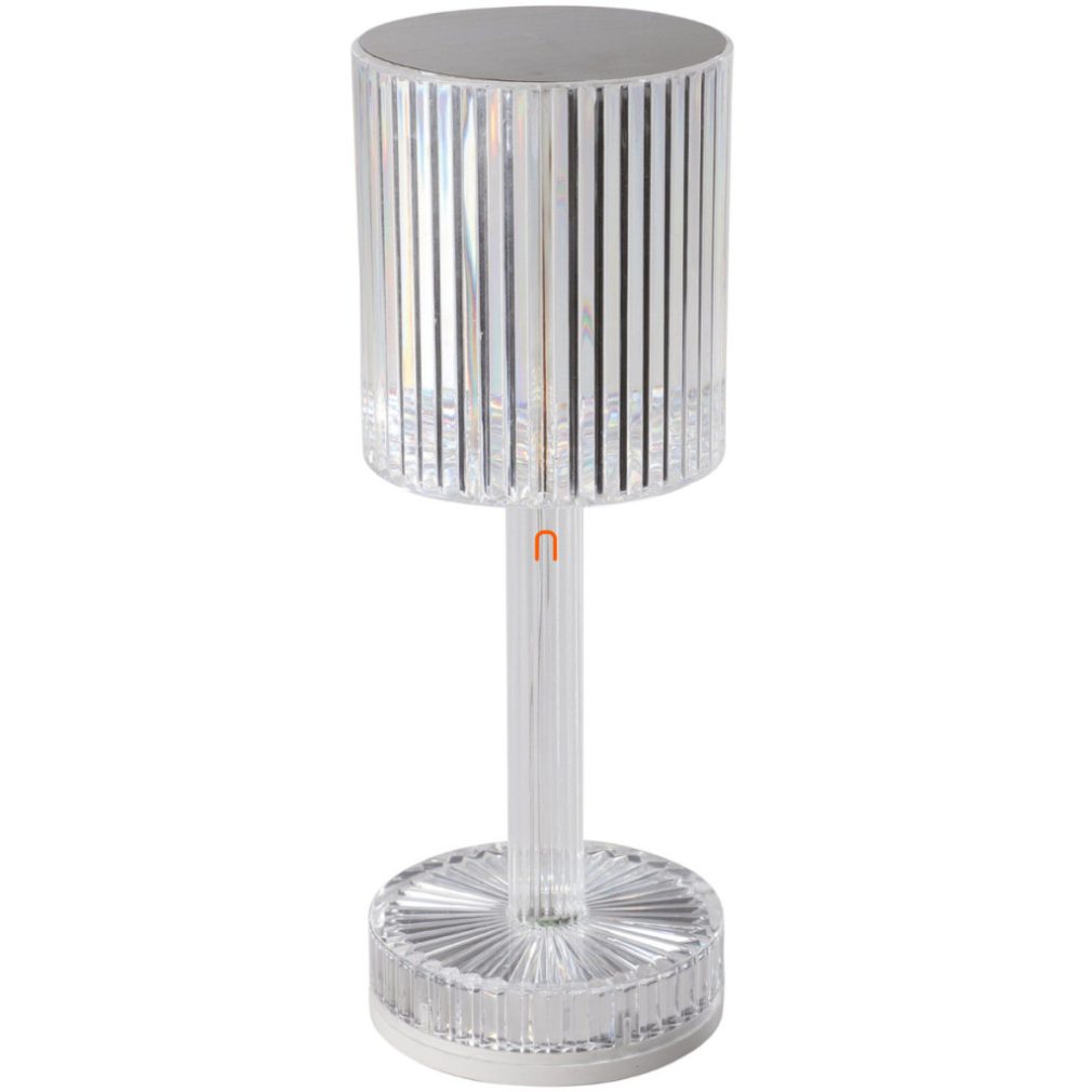 Lampa decorativă portabilă cu LED pentru masă, efect prismă, 23 cm - Lucignano Eglo 75817, reîncărcabilă, cu comutator tactil, 0,6 W