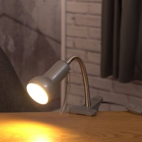   Lampă cu clemă, argintie, 30 cm - Fabio Eglo 81265, cu soclu 1xE14