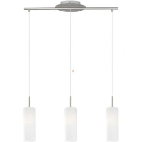   Lampă suspendată cu trei socluri, albă și argintie - Troy Eglo 85978