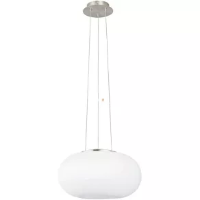   Lampă suspendată cu două socluri, 35 cm, albă și argintie - Optica Eglo 86814