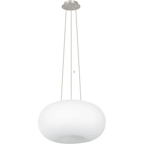   Lampă suspendată cu două socluri, 44,5 cm, albă și argintie - Optica Eglo 86815