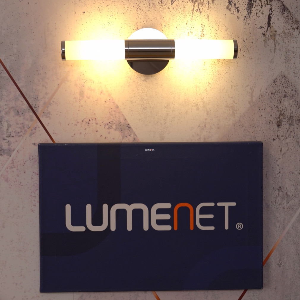 Lampa de baie cu oglindă și două becuri, 46 cm, opal-argintiu - Palmera Eglo 87219