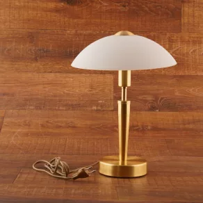   Lampă de masă cu control tactil, alamă albă, 35 cm - Solo Eglo 87254 - luminozitate reglabilă, soclu 1xE14