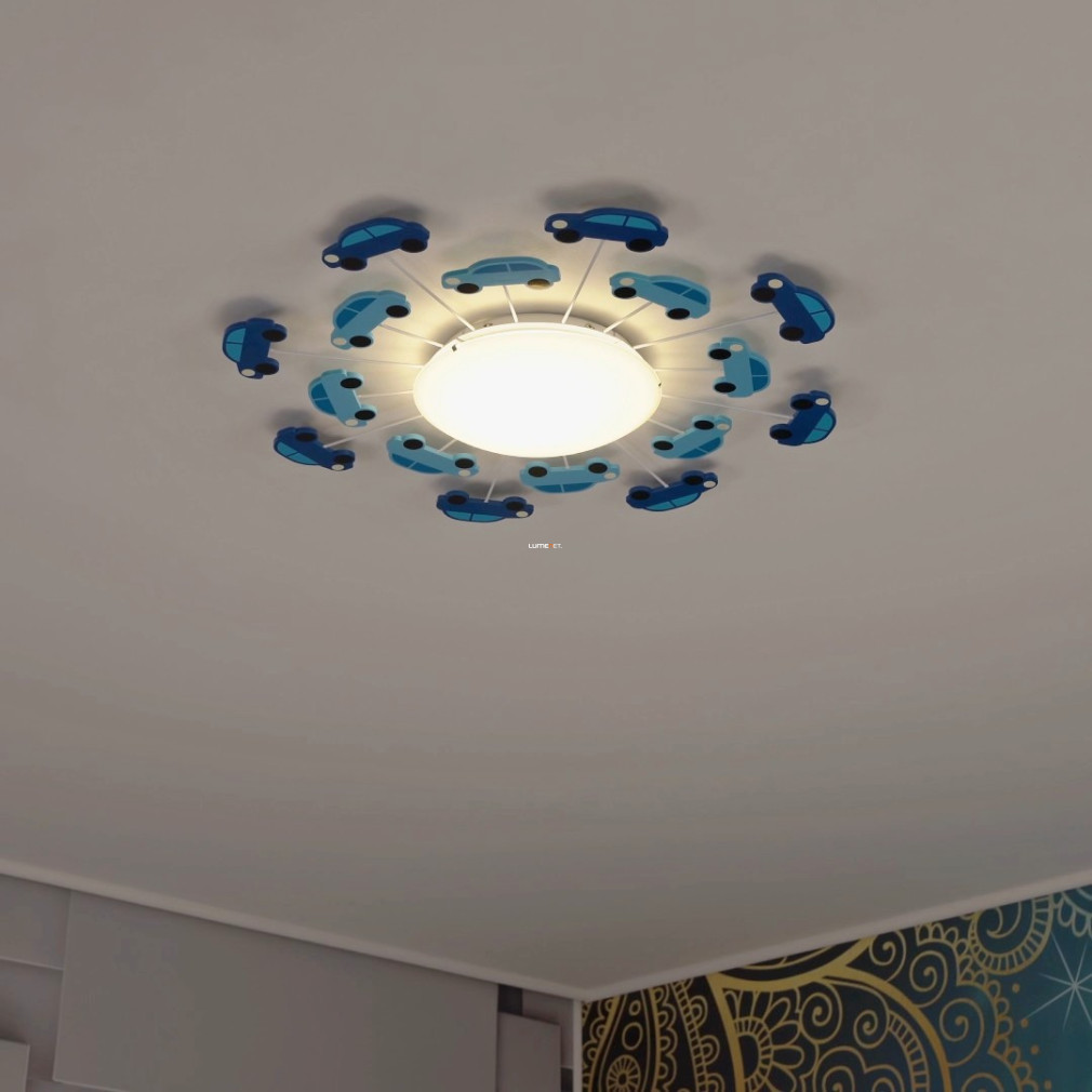Lampa de plafon pentru copii pentru mașină, albastru-alb - Viki Eglo 92146