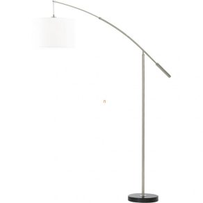   Lampă de podea cu comutator la picior, 195 cm, alb-argintiu - Nadina Eglo 92206, textilă, cu soclu 1xE27