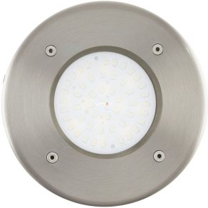   Lampă LED rotundă pentru exterior, montată pe sol, 2,5 W, alb cald, argintiu - Lamedo Eglo 93482