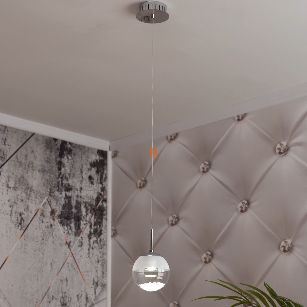 Lampa suspendată cu LED 5 W, alb cald, argintiu - Montefio Eglo 93708