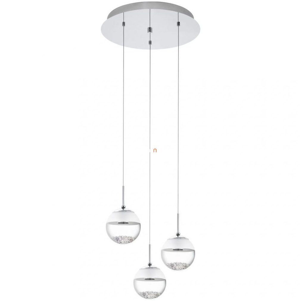 Lampă LED suspendată 15 W, alb cald, argintiu translucid (Montefio)