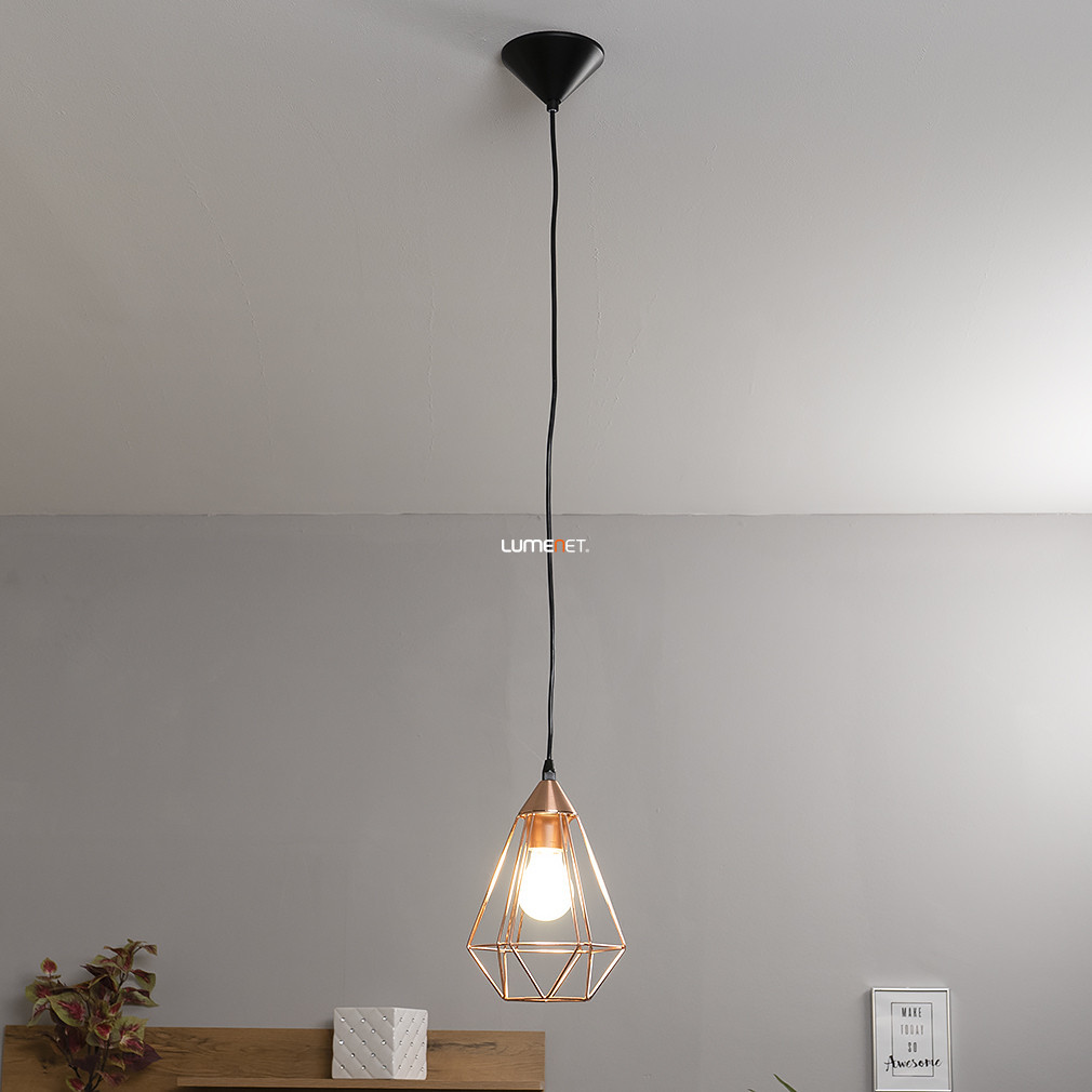 Lampa suspendată în culoarea cuprului roșu 17,5 cm - Tarbes Eglo 94193
