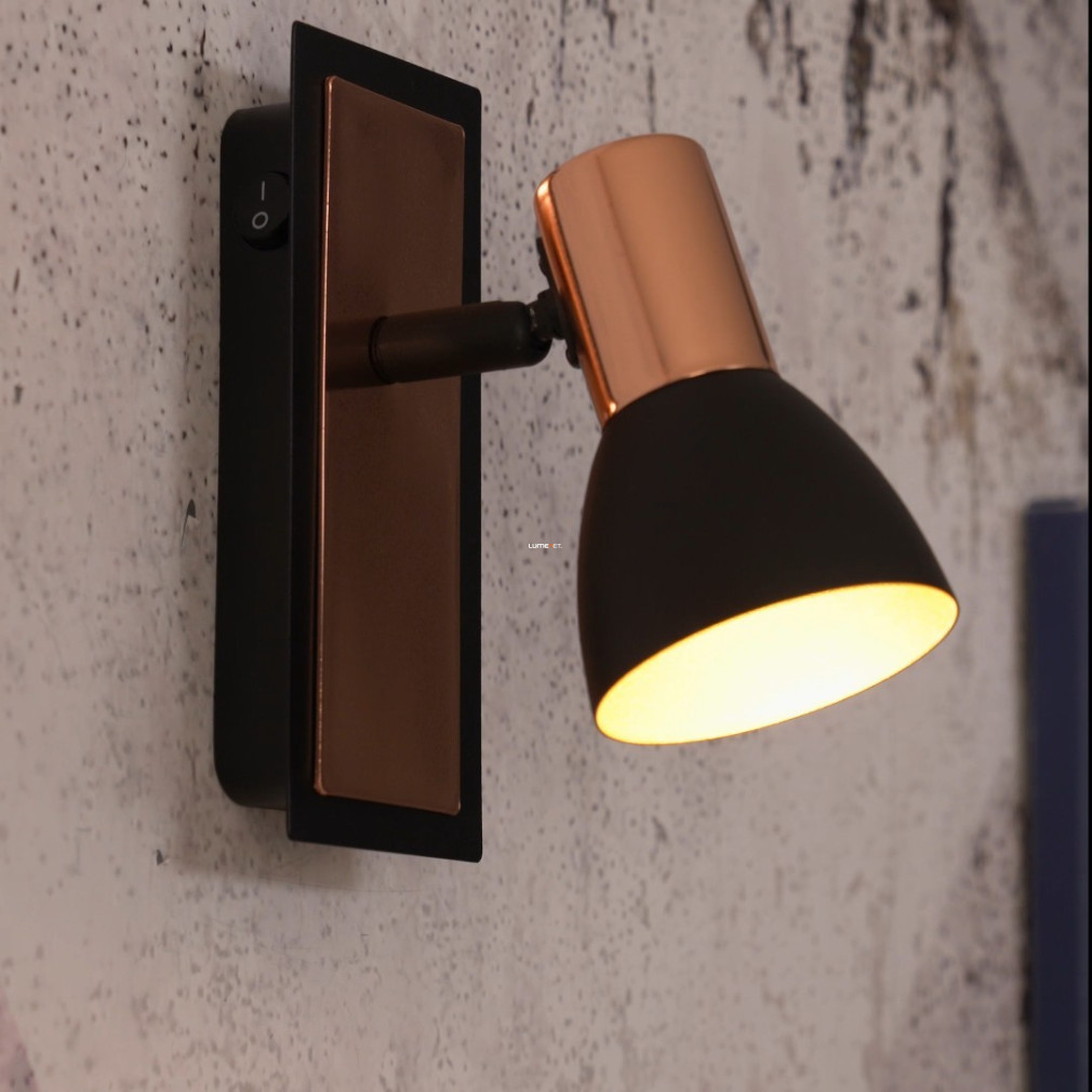 Spot lamp, black-red copper - Barnham Eglo 94584