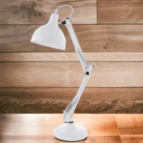   Lampă de birou albă, 71 cm - Borgillio Eglo 94699, cu soclu 1xE27