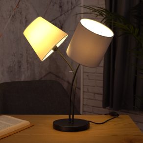  Lampă de masă, alb-antracit, cu două socluri, 47 cm - Almeida Eglo 95194, cu 2xE14 socluri