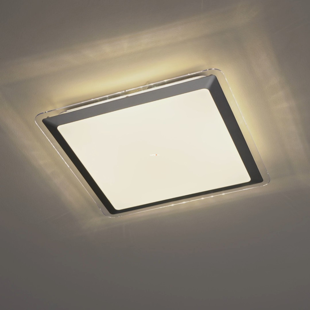 Lampa LED de tavan 24 W, alb cald, 34x34 cm, alb-argintiu - Competa Eglo 95679